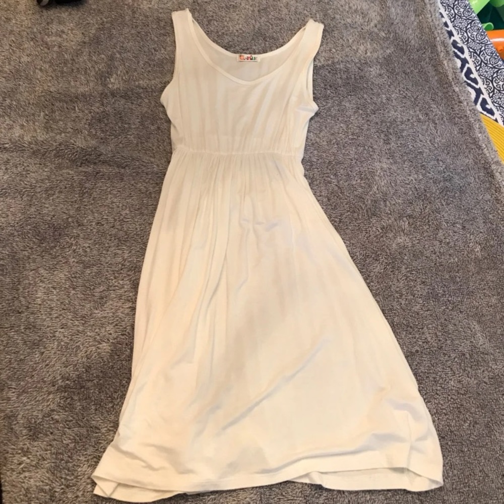 White fit and flare dress